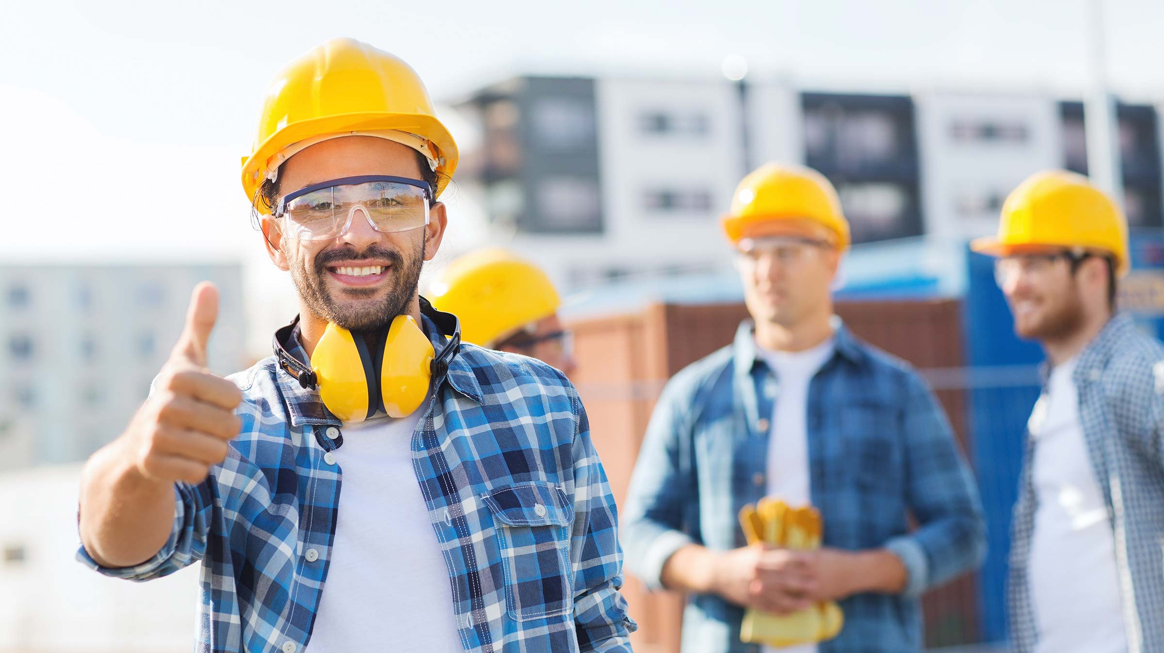 Construction worker giving thumbs up after hiring a Workers' Compensation Lawyer in Pennsylvania