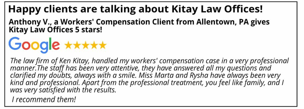 Allentown Workers' Compensation Review for Kitay Law Offices