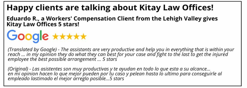 Lehigh Valley Workers' Compensation Review - Kitay Law Offices