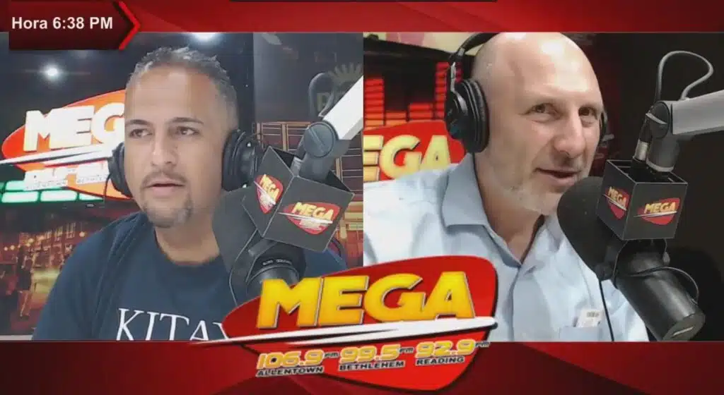 Ken Kitay live on-the-air with Guillo on MEGA Allentown!
