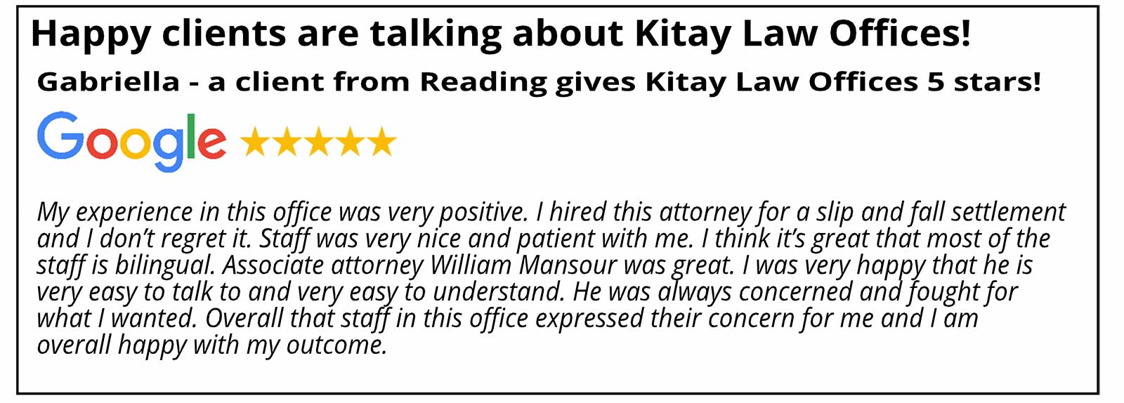 Reading Personal Injury Law Review - Kitay Law Offices