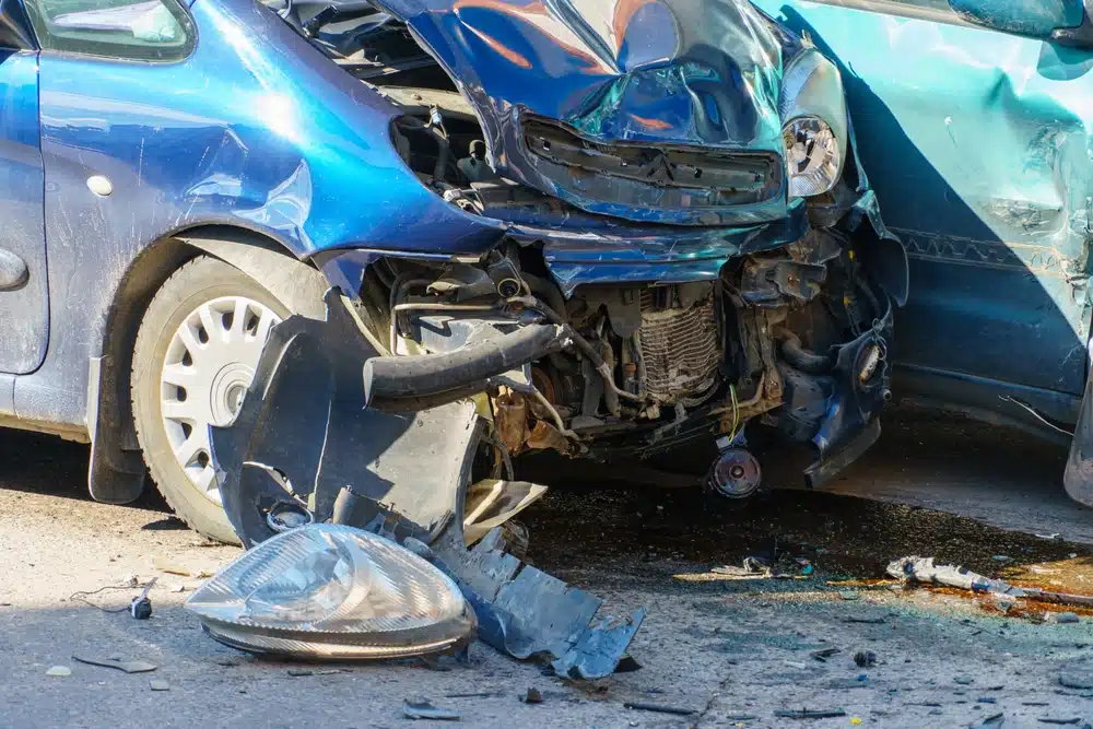 Photo of vehicle damage following a car accident