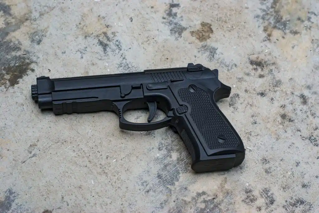 Hand gun laying on the ground